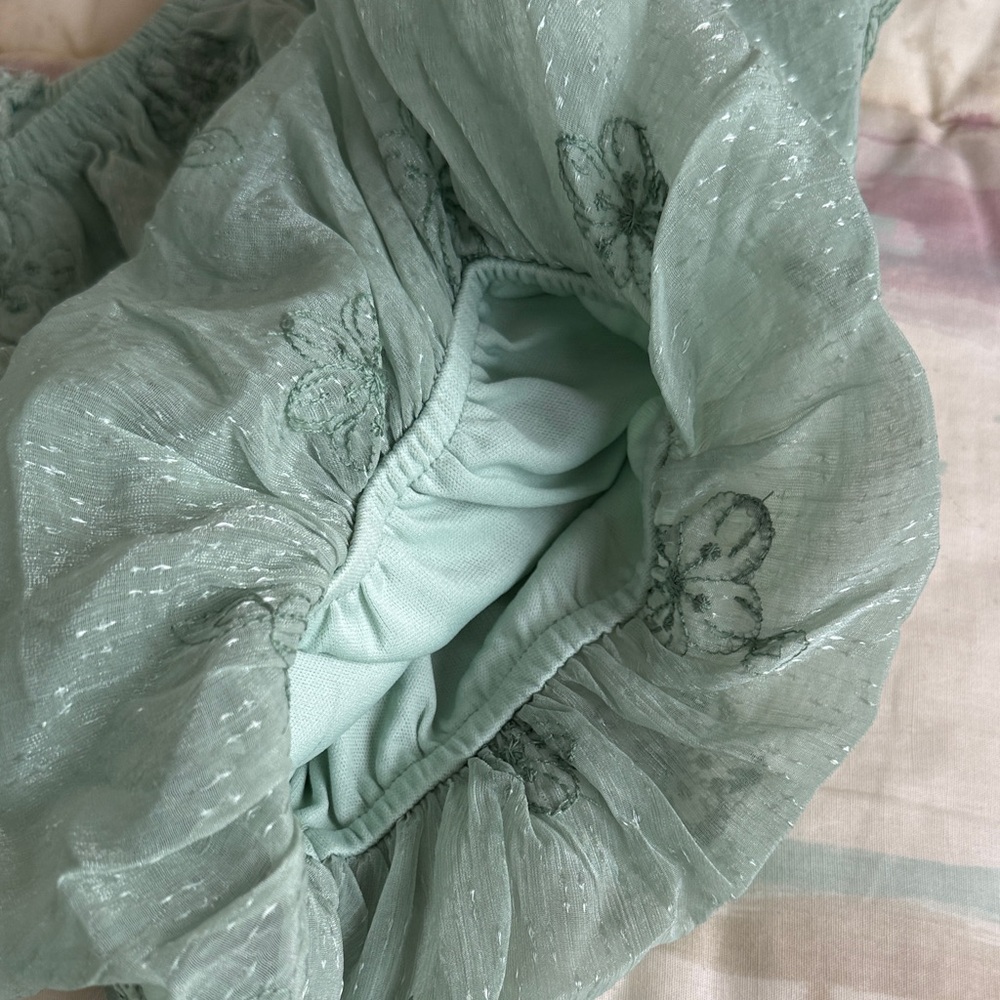 Listicle Mint Green Puff Sleeve Dress - Picture 12 of 14